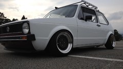 Flat white cars golf Volkswagen German slow oldschool Rotiform