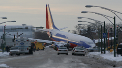 Flight Chicago runway The off veered