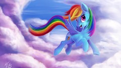 Flight clouds morning skies ponies rainbow dash My Little Pony: 