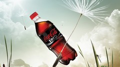 Floating bottles coca-cola