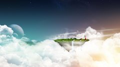 Floating islands skyscapes