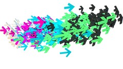 Flock colors many arrows 3d many colors cinema 4d