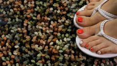 Floor feet toes sandals