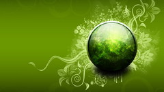 Flora brush Green abstract