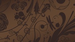 Floral silhouettes vintage graphics brown background vector art