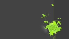 Flower bird pattern Green abstract