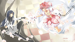 Flower petals anime girls