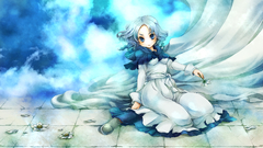 Flower petals white dress