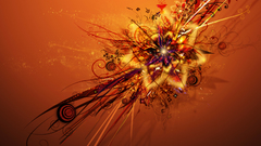 Flower Stars patterns orange abstract colorful