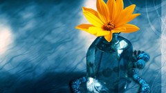 Flowers abstract 3d yellow flowers