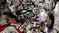 Flowers abstract Bones butterfly wings