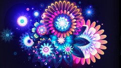 Flowers abstract floral multicolor