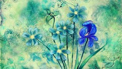 Flowers abstract multicolor