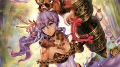 Flowers Animals Birds long hair anime girls blue eyes purple 