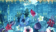 Flowers Animals sheep watercolor taupe