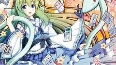 Flowers Animals Stars snakes blush long hair anime girls blue 