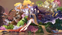 Flowers Animals water clouds feet Plants lotus dress Ribbons 