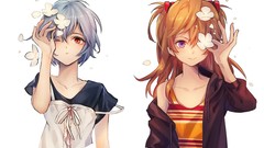 Flowers Anime anime girls asuka langley soryu neon genesis 