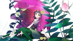 Flowers Anime anime girls green eyes