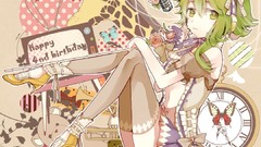 Flowers Anime anime girls green eyes vocaloid green hair