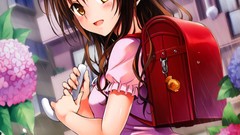 Flowers Anime Bags schoolgirls skirts anime girls brunettes 