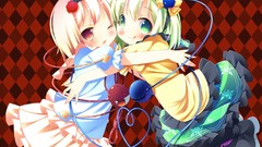 Flowers Anime blush pink hair anime girls green eyes short hair 