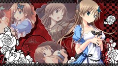 Flowers Anime brown Calendar anime girls blue eyes purple 