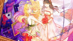 Flowers Anime brown dress anime girls