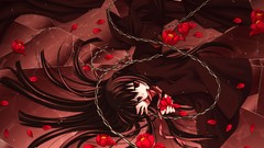 Flowers Anime chains artists long hair anime girls flower 