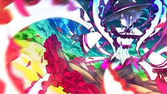 Flowers Anime colors multicolor pink hair anime girls short 