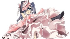 Flowers Anime dress hats boots brunettes kuroshitsuji ciel 