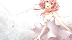 Flowers Anime dress threads pink hair long hair pink eyes anime 