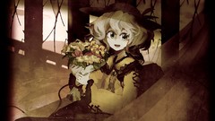 Flowers anime girls green eyes short hair touhou komeiji koishi 