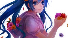 Flowers anime girls hatsune miku vocaloid