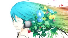 Flowers anime girls hatsune miku vocaloid