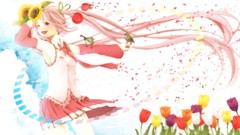 Flowers anime girls hatsune miku vocaloid sakura miku Vocaloid 