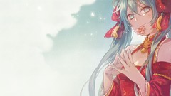 Flowers anime girls hatsune miku vocaloid twintails Chinese 