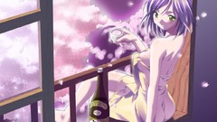 Flowers anime girls Sake