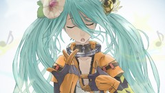Flowers Anime gloves closed eyes hatsune miku vocaloid open 