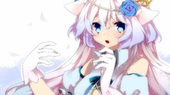 Flowers Anime gloves pink hair long hair anime girls blue eyes 