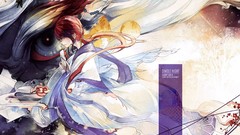 Flowers Anime horns red eyes long hair anime girls Japanese 