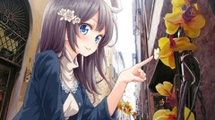 Flowers Anime long hair