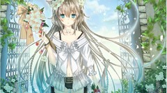 Flowers Anime long hair anime girls braids animal ears nozomi