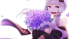 Flowers Anime long hair anime girls vocaloid ayakura juu purple 