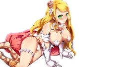 Flowers Anime Princess blondes blush anime girls green eyes 