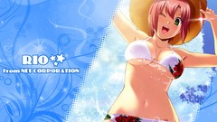 Flowers Anime Rio pink hair anime girls green eyes short hair 