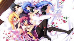 Flowers Anime sakura beds skirts school uniforms pantyhose 