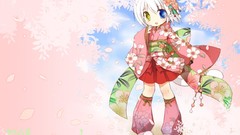 Flowers Anime sakura Trap white hair male anime girls blue eyes 