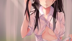 Flowers Anime scars red eyes long hair anime girls bandages 