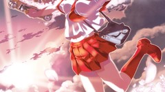 Flowers Anime skirts anime girls school uniforms flower petals 